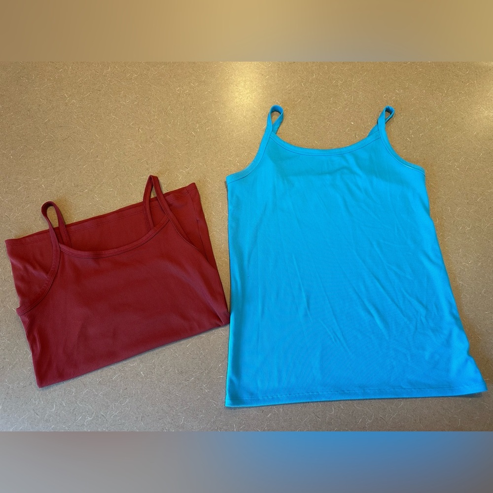 Red and Blue Tank Tops